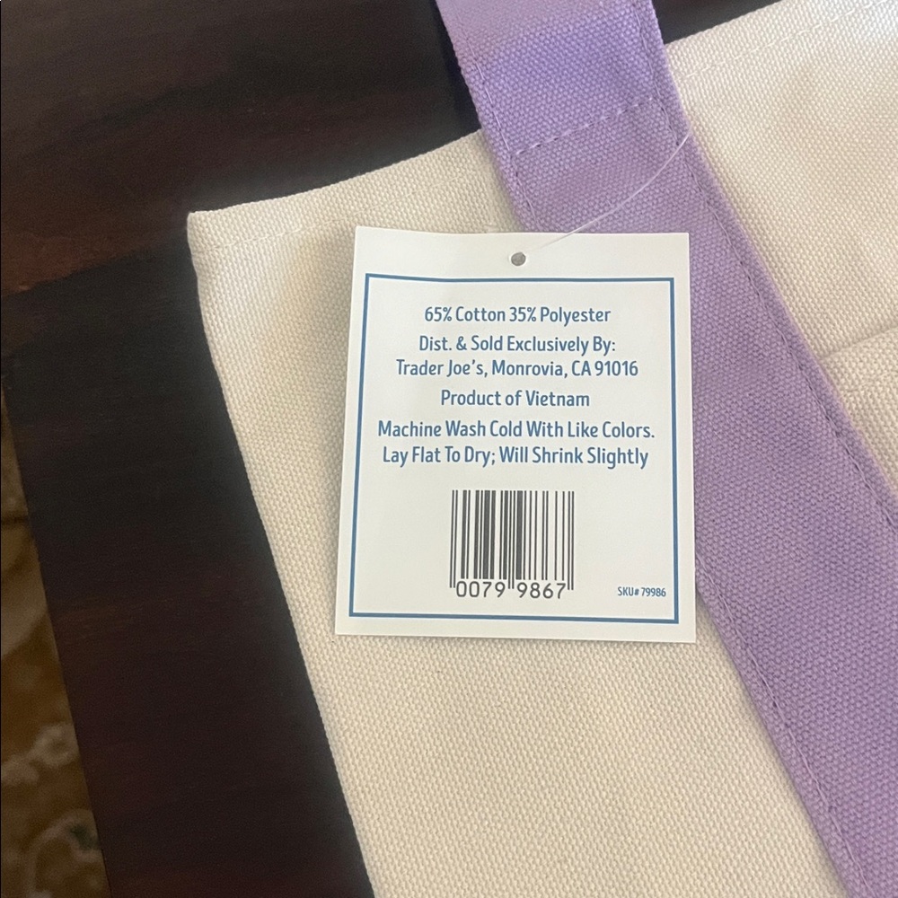 Trader Joe's Canvas Pastel Limited Tote Bags Set - Picture 3 of 9
